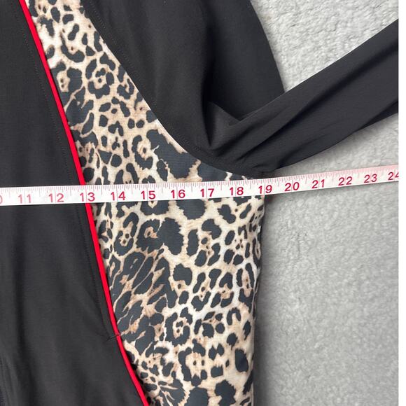 Boston Proper Womens Windbreaker Jacket Black Animal Print Size S Elevated Basic - Picture 3 of 8